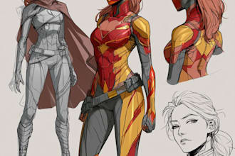 make super hero character design for you