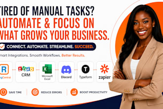 ringcentral zoho CRM microsoft excel discord typeform zapier integration