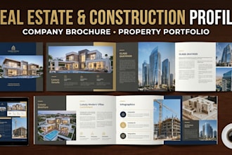 design a real estate, construction or property company profile brochure