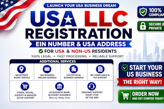 do USA llc registration, ein number and USA address for USA and non US residents