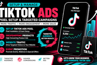 set up tiktok ads pixel dropshipping products website traffic event promotion