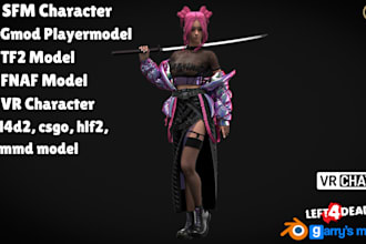 port, create sfm model, tf2 character, l4d2, gmod playermodel, mmd, fnaf model