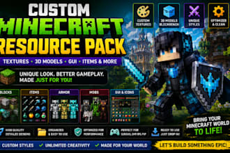 create a custom minecraft resource pack with textures and 3d models