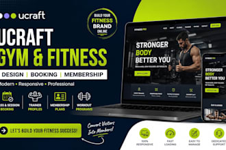 design ucraft gym fitness trainer website workout membership booking care