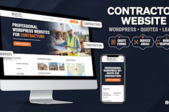 design contractor wordpress website, home service and construction website