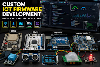 develop custom iot firmwre using esp32 stm32 arduino and nordic nrf