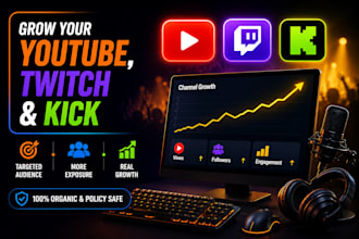 promote your youtube, twitch or kick channel organically