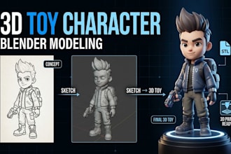 create 3d toy character, 3d printable toy, 3d toy figurine, 3d collectible toy