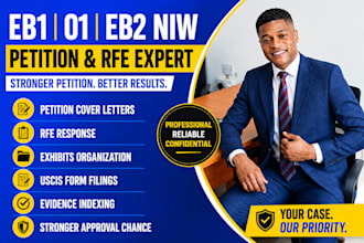 draft eb1, o1, eb2 niw petition cover letters and rfe responses, uscis forms