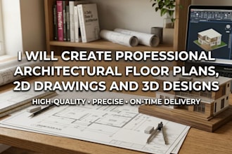 create professional architectural floor plans, 2d drawings and 3d designs