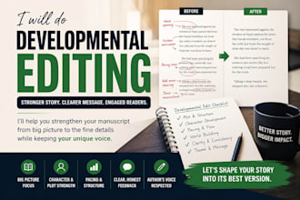 provide developmental editing for fiction, romance, fantasy, thriller
