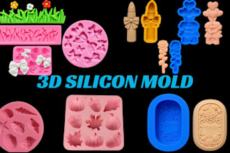 create 3d silicon mold for resin, chocolate mold, injection, soap 3d mold stl