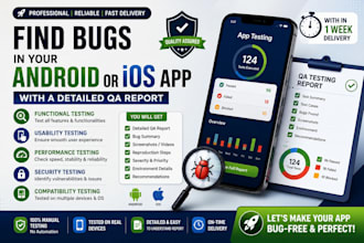 perform mobile app testing, usability testing and QA testing
