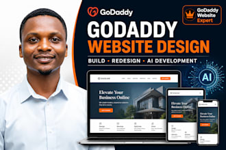 build, redesign, customize godaddy website with website builder or airo website