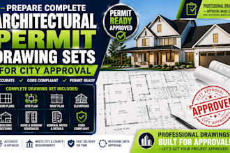 prepare complete architectural permit drawing sets for city approval