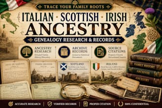 do italian, scottish and ireland ancestry genealogy research, citation record