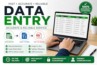 do accurate data entry, copy typing and PDF to word