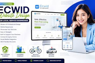 pest control cleaning company bicycle repair driving school ecwid website design
