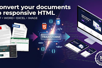 convert PDF, word, excel documents to responsive HTML