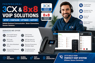 setup 3cx, 8x8 voip phone system, sip trunk, pbx, IVR and call center
