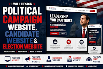 design political campaign website, candidate website and election website