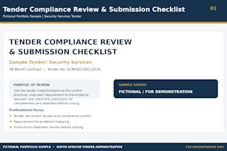 review tender documents for bid compliance