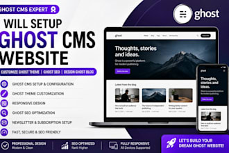 setup ghost cms website ghost theme customization ghost seo design ghost blog