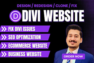 develop wordpress divi website, divi theme, divi builder, divi customization
