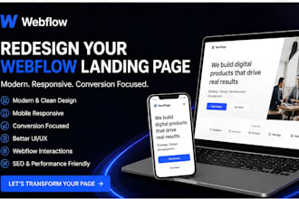 redesign your webflow landing page for a modern responsive website