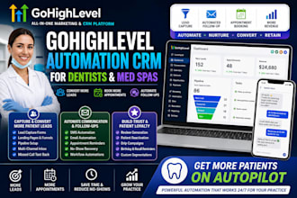 set up gohighlevel automation CRM for dentists, dental clinics and med spas
