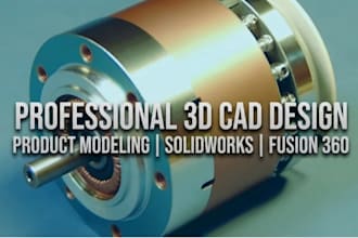 create 3d cad product design and modeling in solidworks and fusion 360