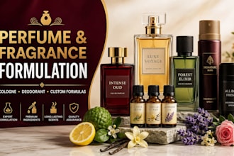 formulate custom perfume, fragrance, cologne and deodorant products