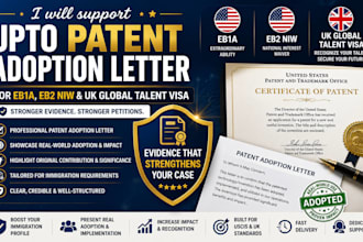 support upsto patent adoption letter for eb1a eb2niw and uk global talent visa