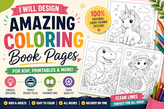 design KDP coloring book pages children coloring book illustration