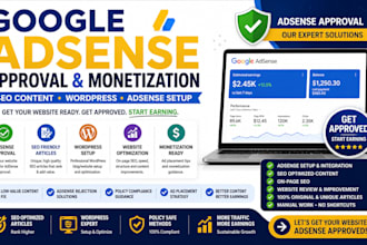 help with google adsense approval, SEO articles and website setup