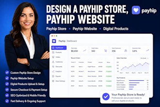 design a payhip store, payhip website, or stan store for digital products
