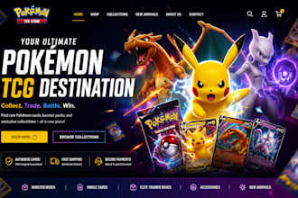 design pokemon shopify store trading card website tcg website pokemon website