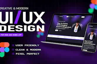 design a modern landing page UI UX in figma