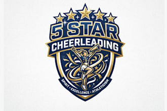create a modern cheerleading logo t shirt design