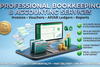 do professional bookkeeping, voucher entry in excel or erp software