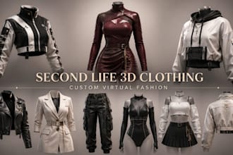 do 3d clothing mesh realistic 3d garments cloth y2k bento outfits for secondlife