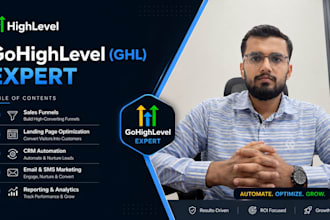 build gohighlevel CRM, sales funnels and workflow automation