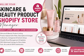 skincare product listing beauty product upload cosmetic shopify store manager