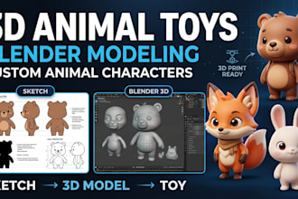 create 3d animal toy character in blender 3d printable toy 3d animal figurine