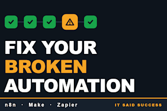fix your broken n8n make com or zapier automation and tell you why it broke