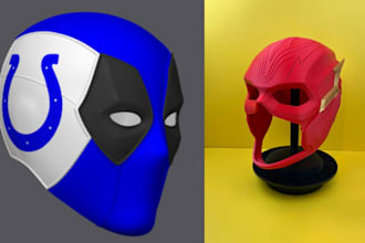 design custom 3d mask model, cosplay mask, helmet, halloween mask and stl file