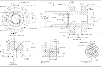 design 2d drawing, technical drawings, sketch to cad, product designs, autocad
