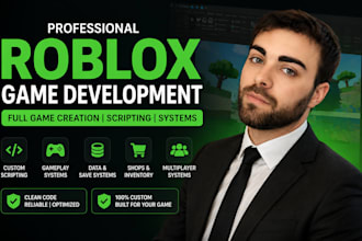develop a custom roblox game with scripting and game systems