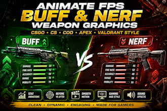 animate fps csgo cs cod gaming apex weapon valorant style buff nerf graphics