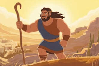 draw bible themed illustration, children story book illustration, christian book
